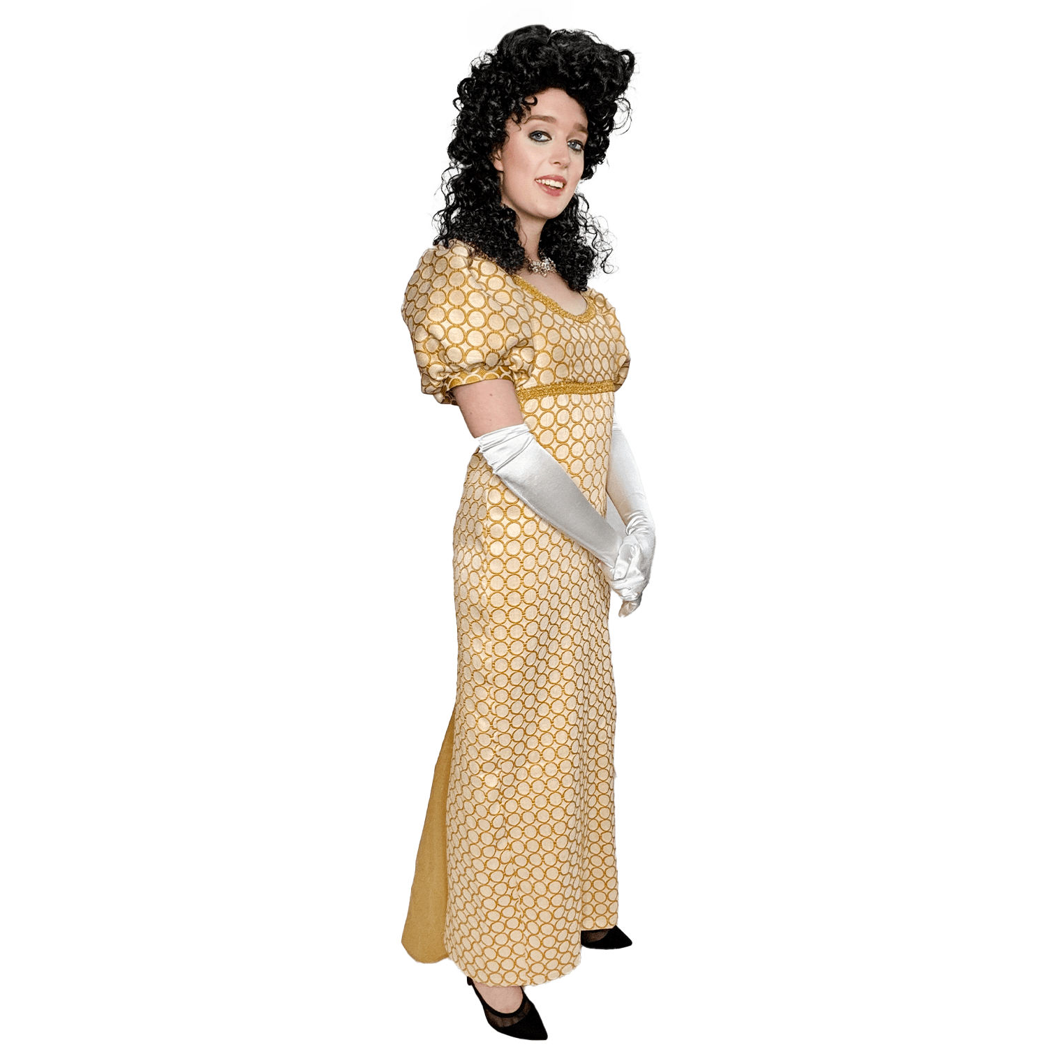 Regency Gold Circle Pattern Empire Dress Adult Costume