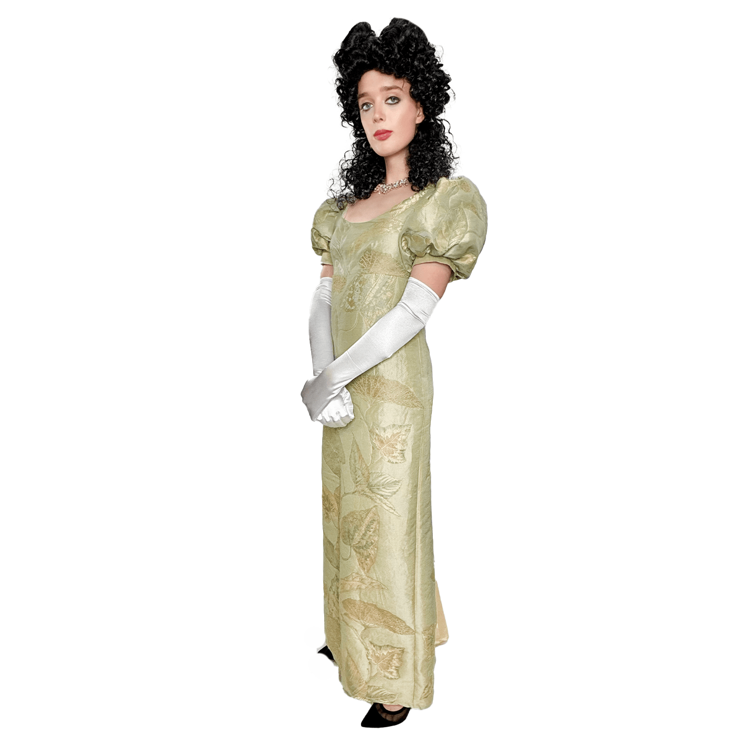 Regency Sage Green Empire Dress Adult Costume Rent / Medium / Green Regency Sage Green Empire Dress Adult Costume Rent / Medium / Green