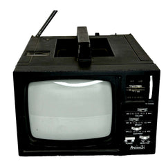 Retro Black Vintage Avanti Portable TV Screen with AM/FM