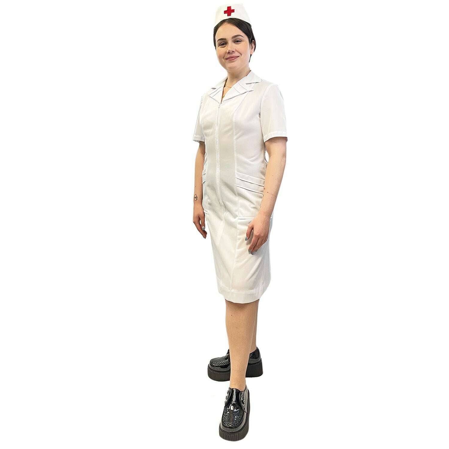 white nurse dress Retro White Nurse Uniform Women's Costume Rent / Large