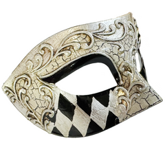 Lorenzo Checkered Venetian Men's Mask