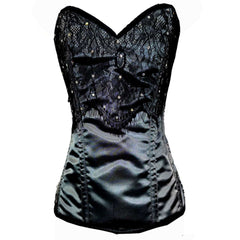 Rhinestone Lace & Satin Corset