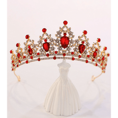 Rhinestone Red and Gold Crown