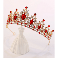 Rhinestone Red and Gold Crown