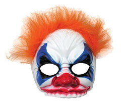 Evil Clown Adult Half Mask w/ Hair