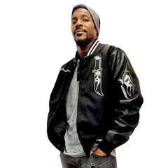 Scream Ghostface Embroidered Varsity Jacket