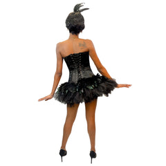 Fierce Black Swan Adult Costume with Corset and Tutu