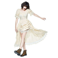 Sexy Steampunk Short Sleeve High Low Dress