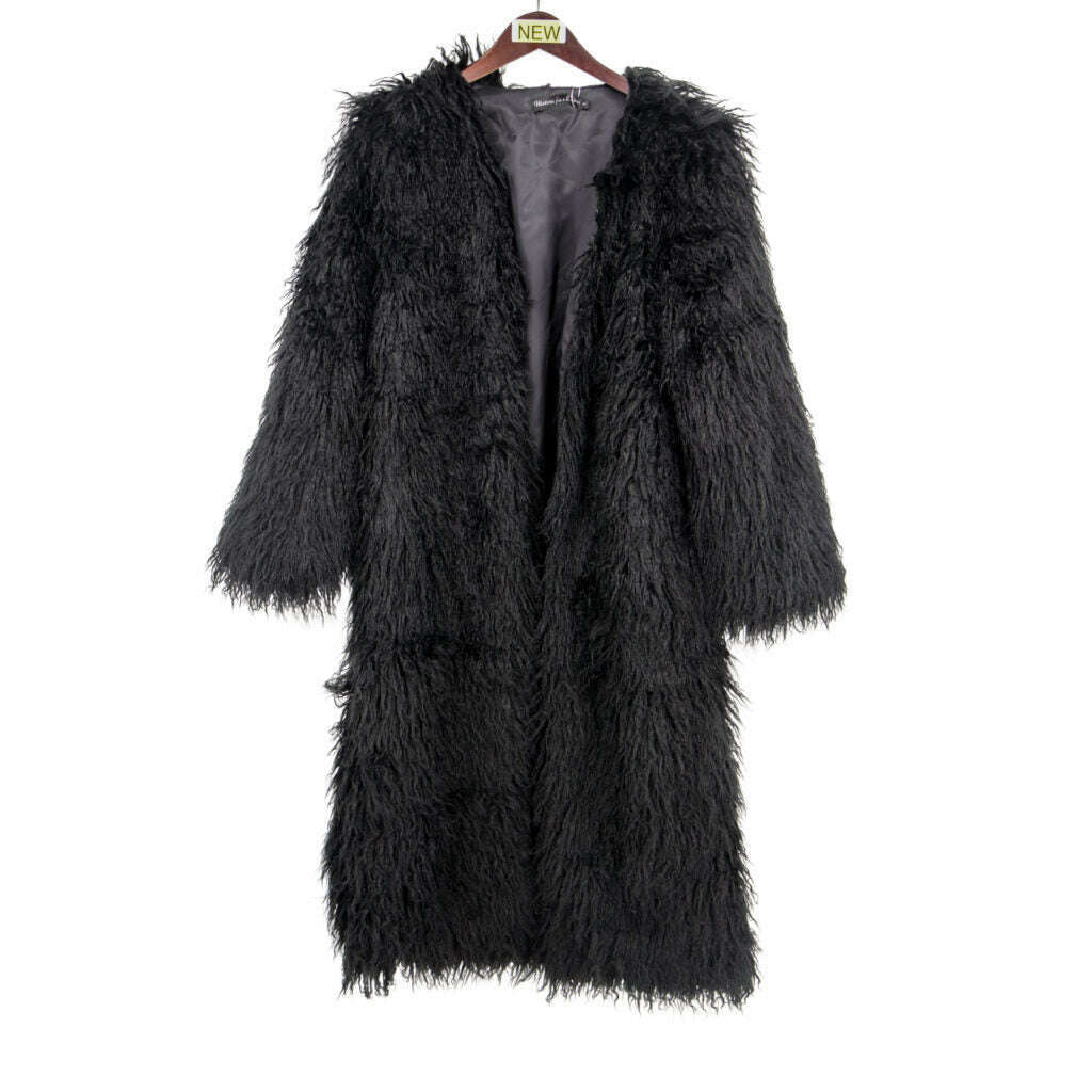 Shaggy Long Piled Faux Fur Coat