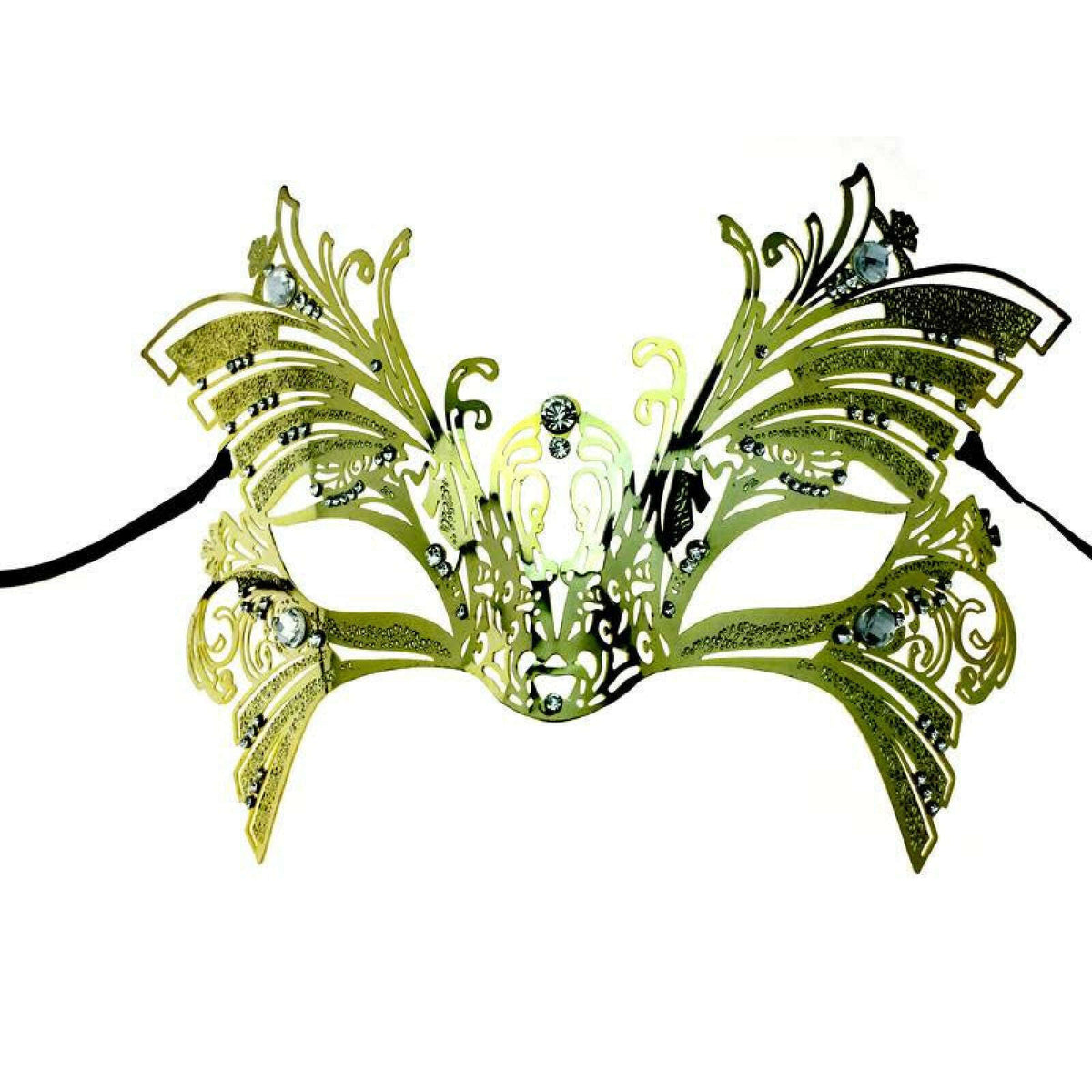 Sharp Point Metal Masquerade Mask w/ Stones