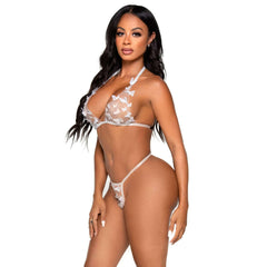 Sheer Butterfly Applique Lingerie Set