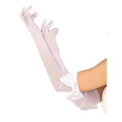 Sheer Mesh Opera Gloves w/ Bows