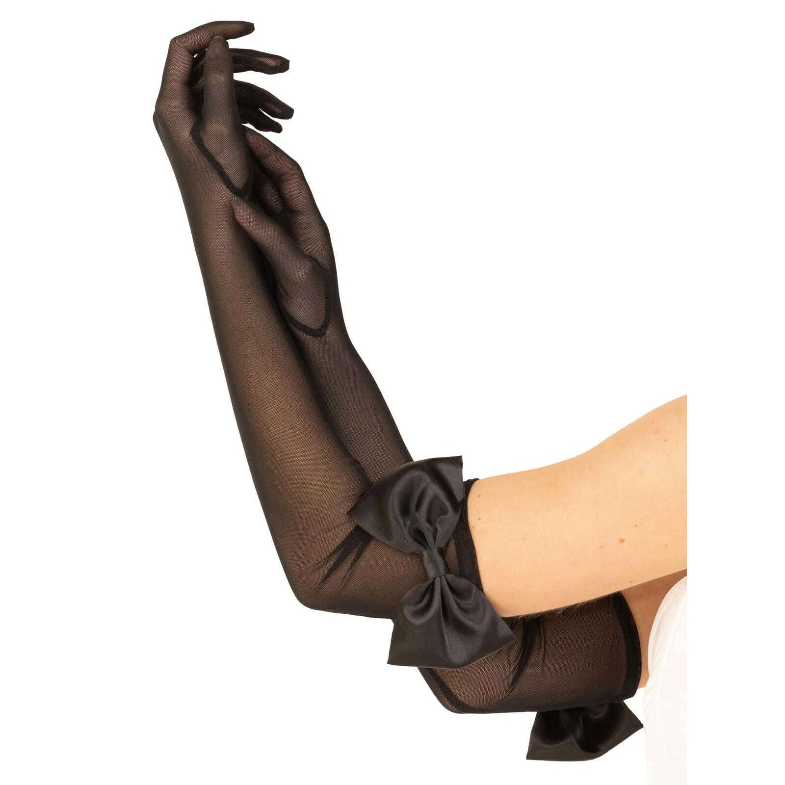 Aniler Women's 27'' Long Tulle Gloves Sheer Wedding Bridal Gloves Elbow Length Opera Party Gloves (Green
