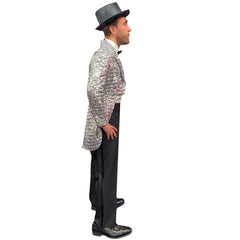 Shimmery Silver Sequin Men's Tailcoat