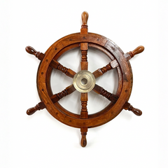18" Nautical Wooden Pirate Ship Wheel Prop