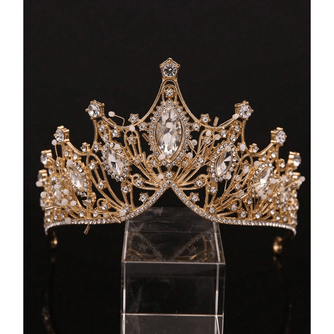 Silver and Gold Flowers Tiara