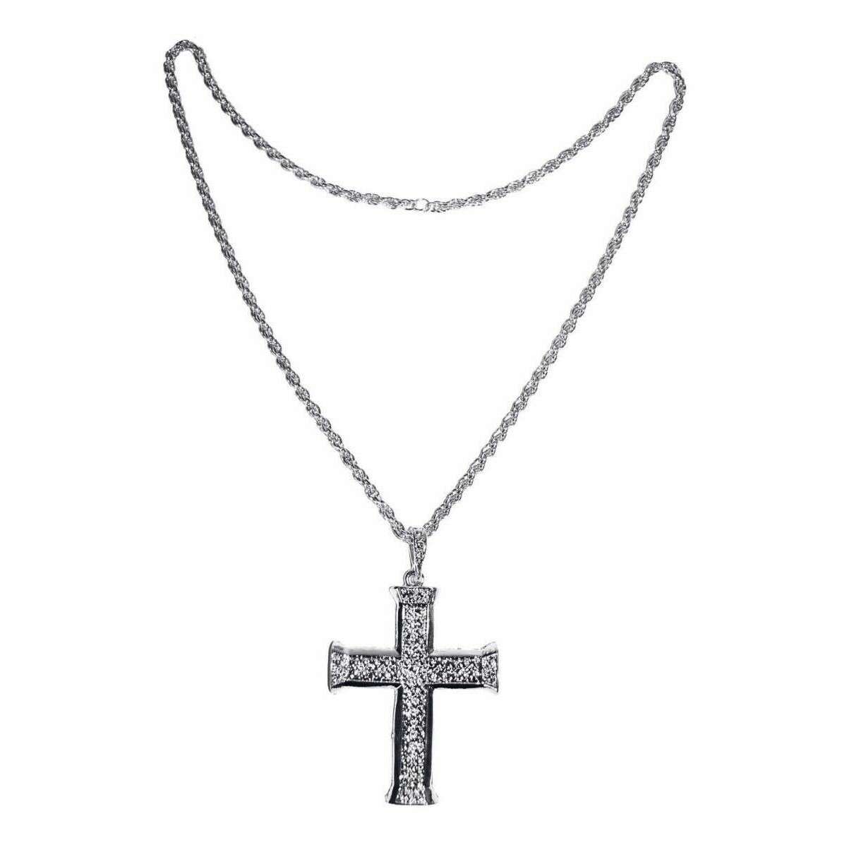 Silver Classic Metal Cross Unisex Necklace