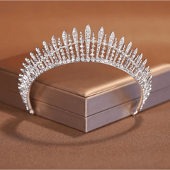 Silver Fence Shape Rhinestone Tiara