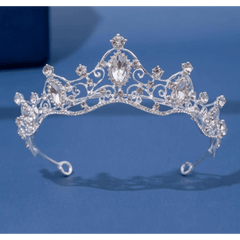 Silver Rhinestone Wavy Pattern Tiara