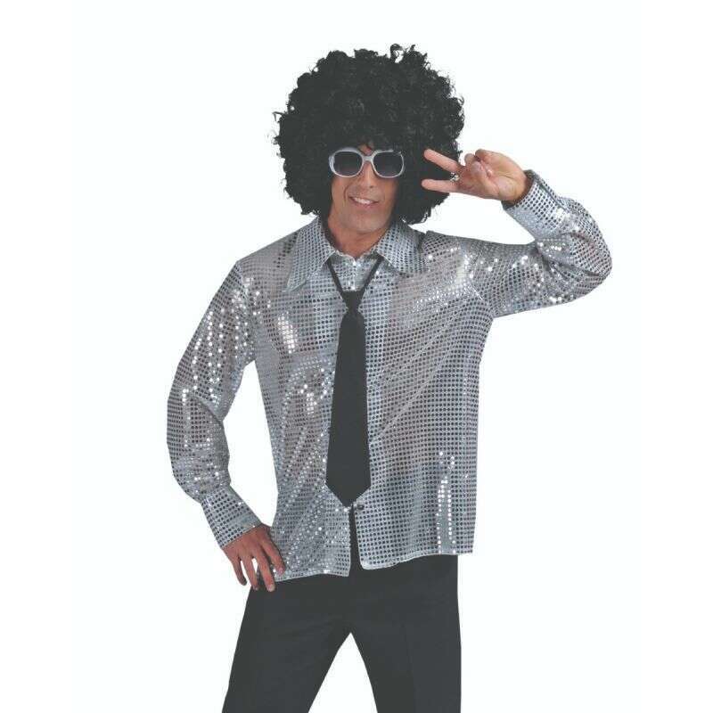 Silver Stud Men's Adult Disco Shirt