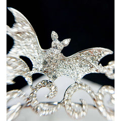 Silver Vampire Bat Rhinestone Crown