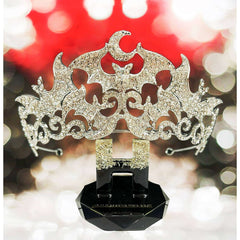 Silver Vampire Bat Rhinestone Crown