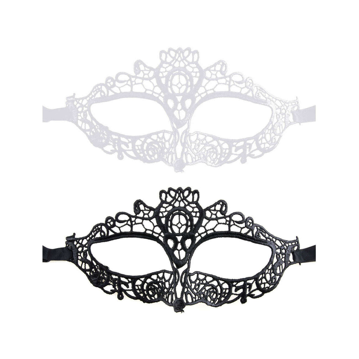 Simple Frilly Lace Unisex Masquerade Mask with Enlarged Eyes