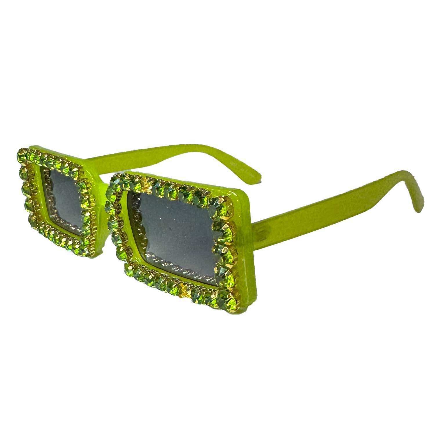 Small Rectangular Rhinestone Elton Sunglasses