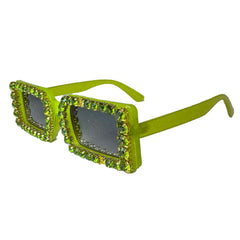 Small Rectangular Rhinestone Elton Sunglasses