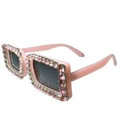 Small Rectangular Rhinestone Elton Sunglasses