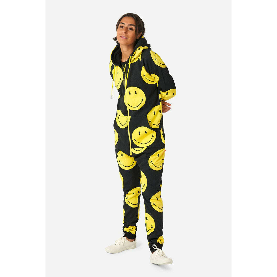 Smiley Yellow and Black Adult Onesie