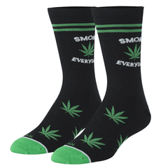 Smoke Everyday Graphic Crew Length Knit Socks