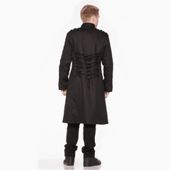 Sophisticated Military Style Men's Long Coat