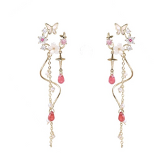 Spiral Threader Drop Gold Dangle Earrings