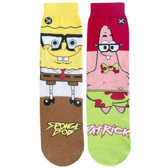 Spongebob & Patrick Nerd Crew Length Socks