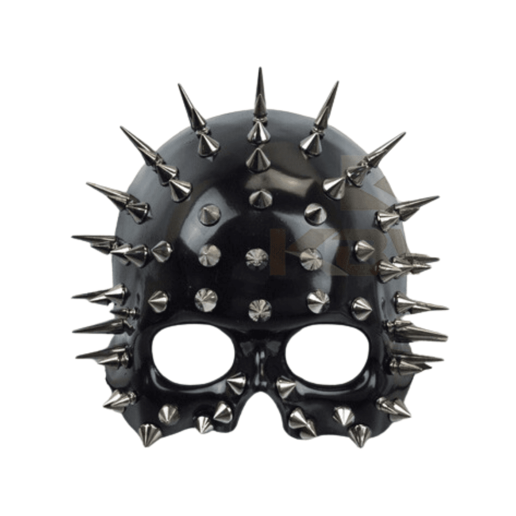 Black face mask 2024 with brass spikes