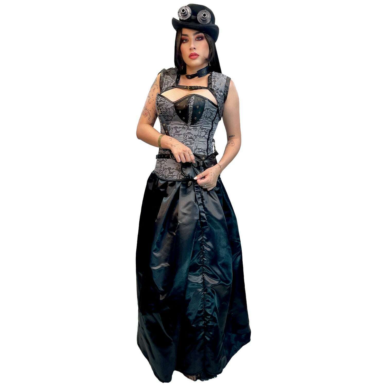 Steampunk, Black & Grey Floral Lace Women's Costume Rent / Medium/Large Steampunk, Black & Grey Floral Lace Women's Costume Rent / Medium/Large