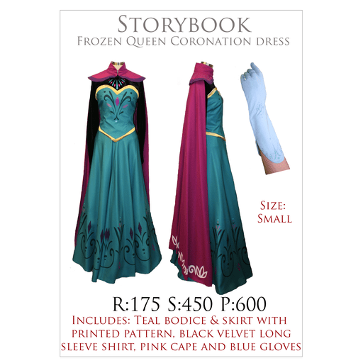 Storybook Frozen Queen Coronation Dress Adult Costume Large