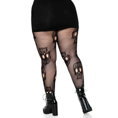 Sugar Skull Fishnet Pantyhose