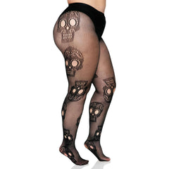 Sugar Skull Fishnet Pantyhose