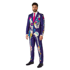 Sugar Skull Print Purple Suitmeister Suit