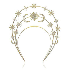 Sun Moon Stars Goddess Halo Headpiece