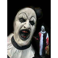 Terror Clown 6' Poseable Art the The Clown Inspired Prop w/ Bloody Saw & Decapitated Head