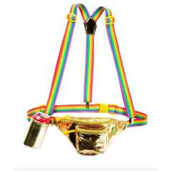 The Gold Rainbow Fanny Pack and Suspenders