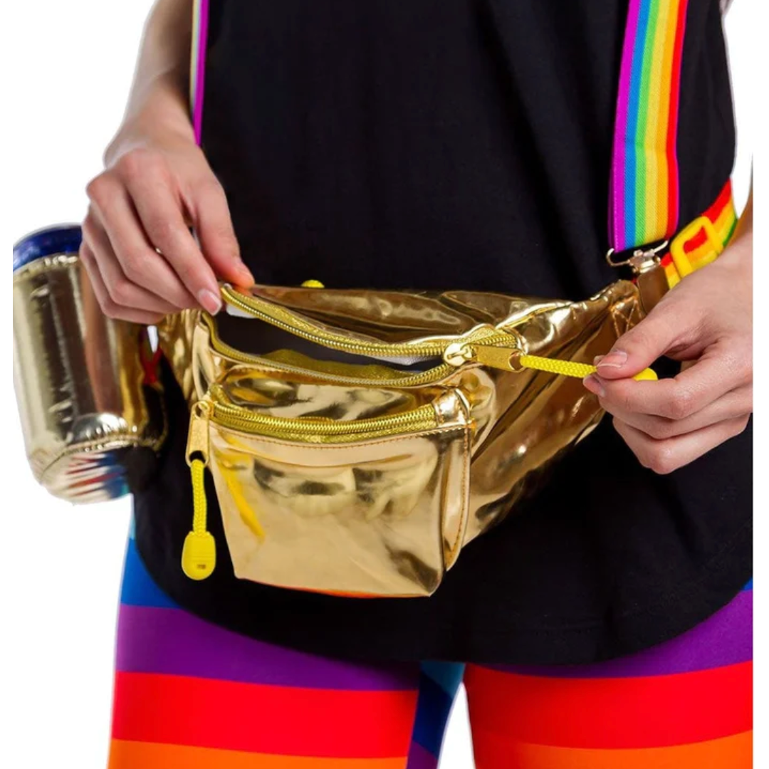 The Gold Rainbow Fanny Pack and Suspenders