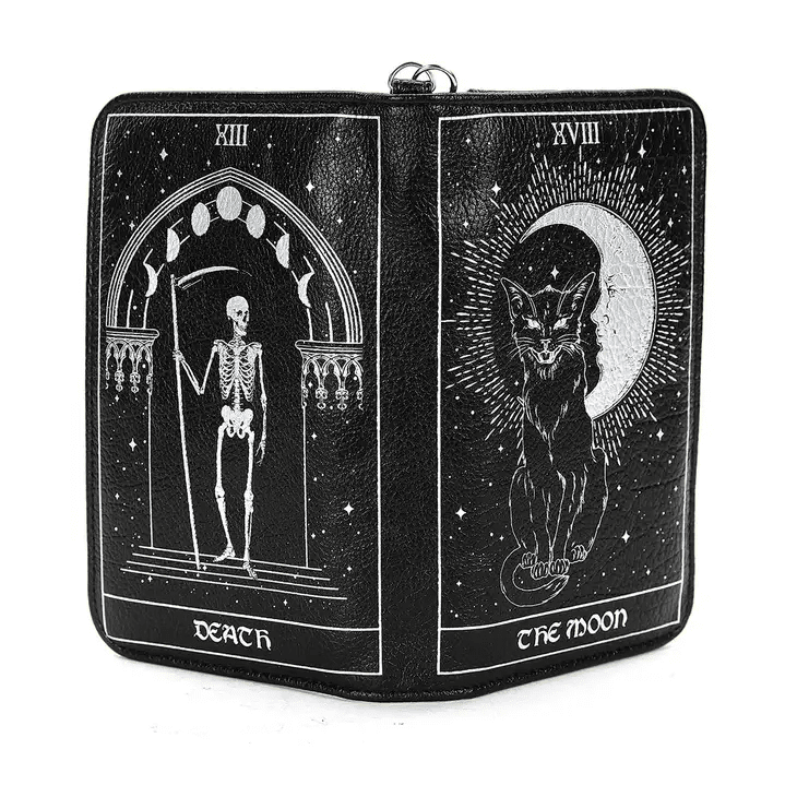 The Moon / Death Tarot Card Zip Up Wallet