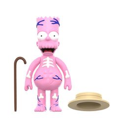 The Simpsons: 3.75" Treehouse of Horror Inside Out Bart Simpson ReAction Collectible Action Figure w/ Hat & Cane