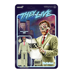 They Live: 3.75" Glow In The Dark Male Ghoul ReAction Collectible Action Figure w/ Briefcase, Newspaper, and Spy Drone