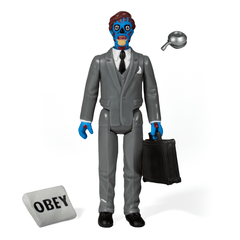 They Live: 3.75" Male Ghoul ReAction Collectible Action Figure w/ Briefcase, Newspaper, and Spy Drone