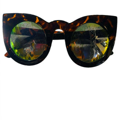 Thick Cat Eye Reflective Sunglasses